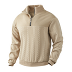 Cable Knit Quarter-Zip Sweater — Men's