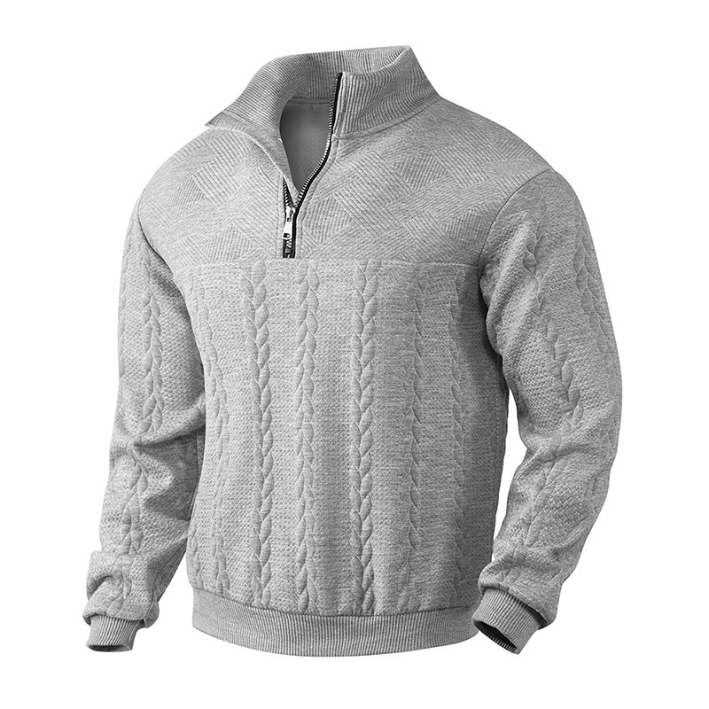 Cable Knit Quarter-Zip Sweater — Men's