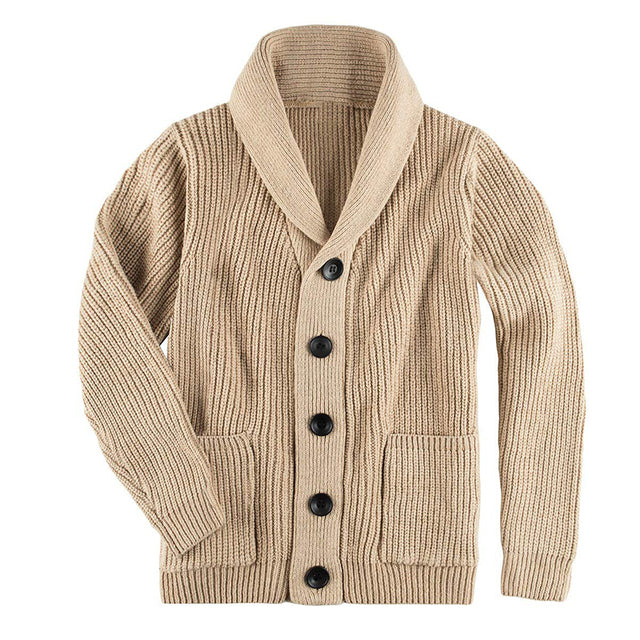 Shawl Collar Cardigan — Men's