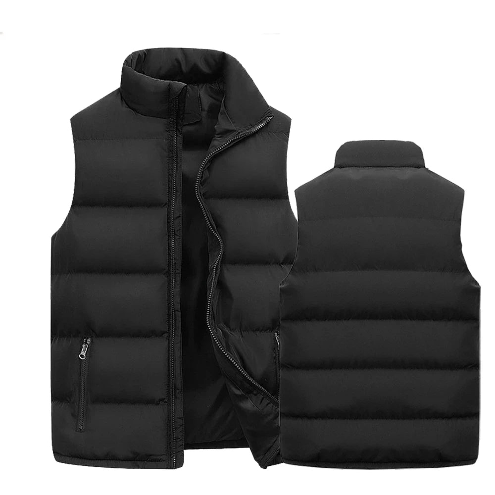 Bodywarmer heren zwart, voor- en achterkant