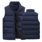 Bodywarmer heren donkerblauw, voor- en achterkant