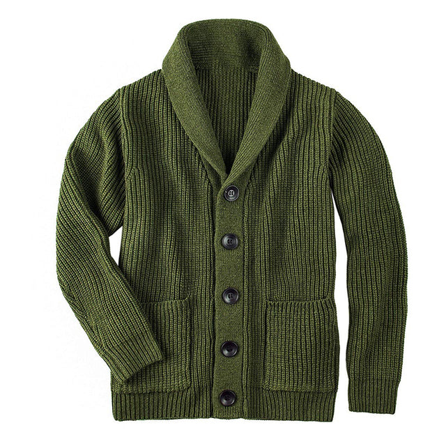 Shawl Collar Cardigan — Men's
