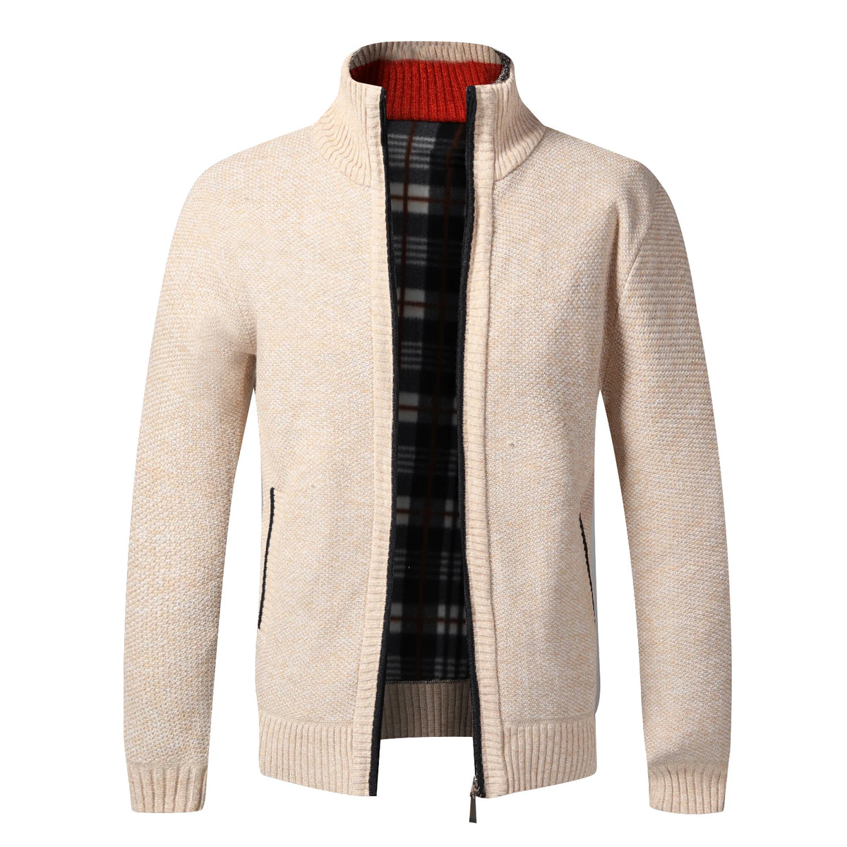 Gebreid vest heren beige