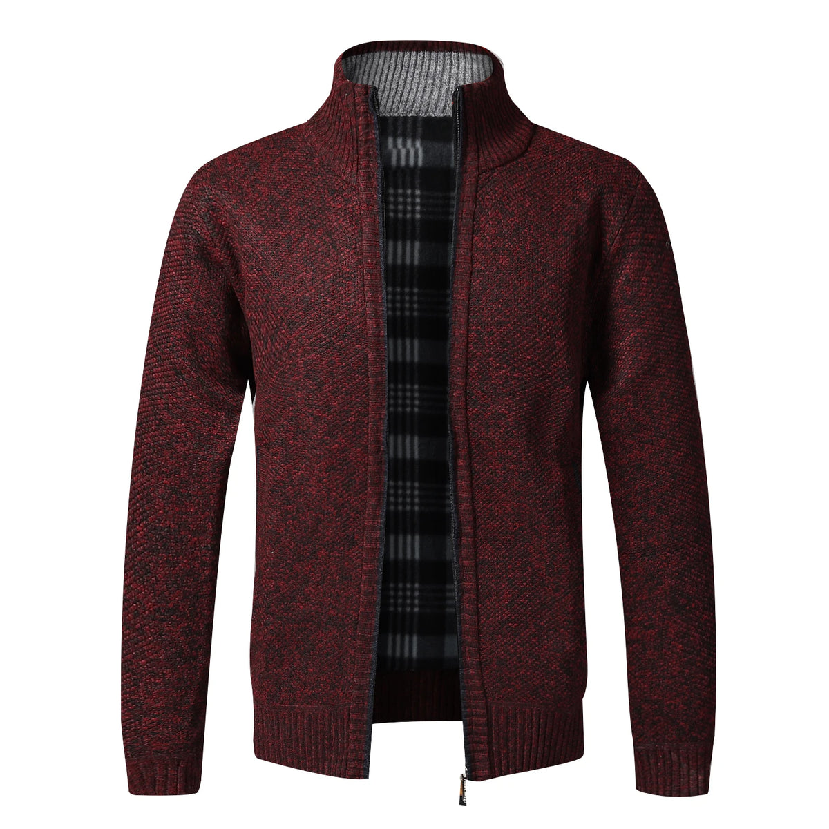 Gebreid vest heren bordeaux