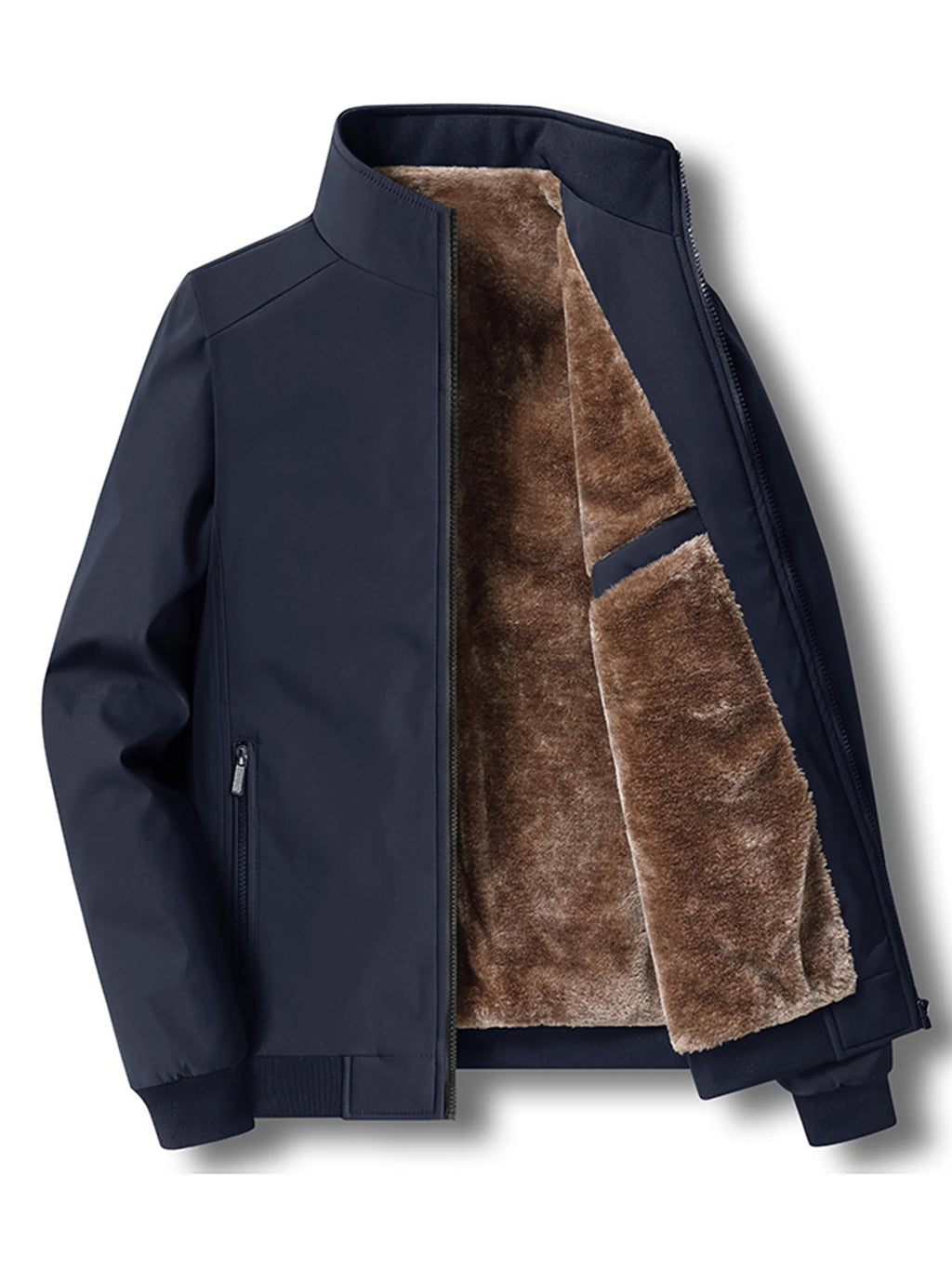 Gevoerde jas heren – Marineblauw