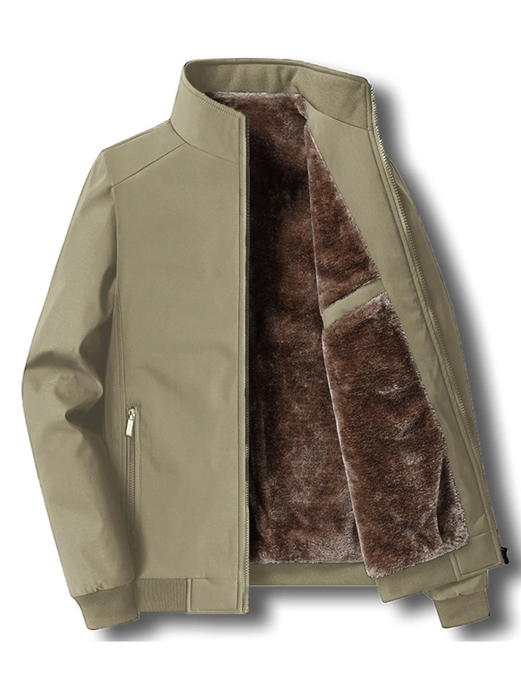 Gevoerde jas heren – Khaki