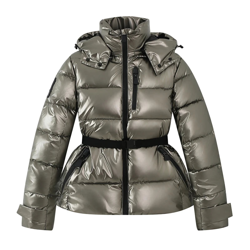 Gewatteerde jas dames – Zilver