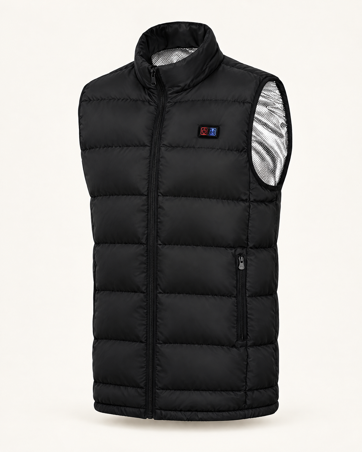 Norvali heated vest in black, front view