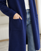 Close-up of the soft knit and patch pocket