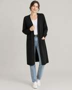 Longline cardigan in black