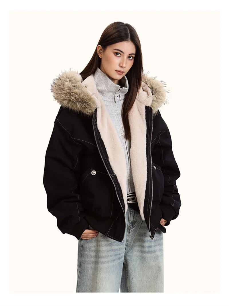 Korte parka dames – Zwart