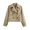 Korte trenchcoat dames – Khaki