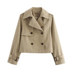 Korte trenchcoat dames – Khaki