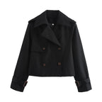 Korte trenchcoat dames – Zwart