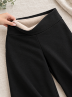 Binnenkant van de thermo pantalon met zachte fleecevoering